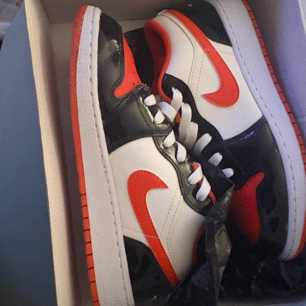 Jordan Kids' Black, Red, and White Sneakers